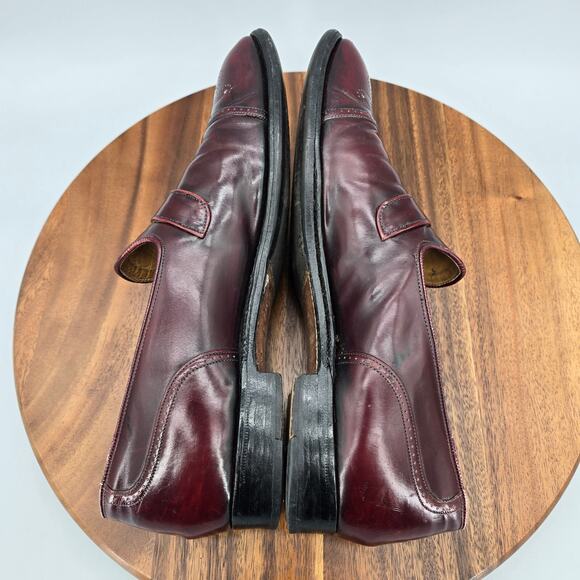 Church's Loafers Men's 10.5 US 9.5 UK C Burgundy Leather Buckle Cap Toe Shoes - Picture 5 of 11
